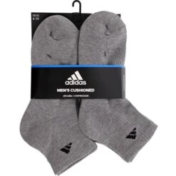 ADIDAS Men's Athletic Quarter Socks, 6 Pack -Fashion Clothing Store 2025812 004 alt2
