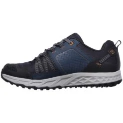 SKECHERS Men's Escape Plan Trail Shoes, Navy/Orange -Fashion Clothing Store 2029695 402 alt2