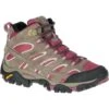 MERRELL Women's Moab 2 Mid Waterproof Hiking Boots, Boulder/ Blush -Fashion Clothing Store 2033039 201 main