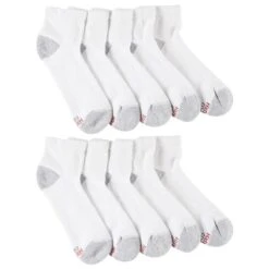 HANES Men's Ultimate Quarter Socks, 10-Pack