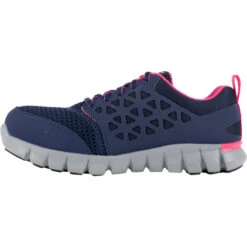 REEBOK WORK Women's Sublite Cushion Work Alloy Toe Athletic Oxford Sneakers, Navy/Pink -Fashion Clothing Store 2047777 402 alt2