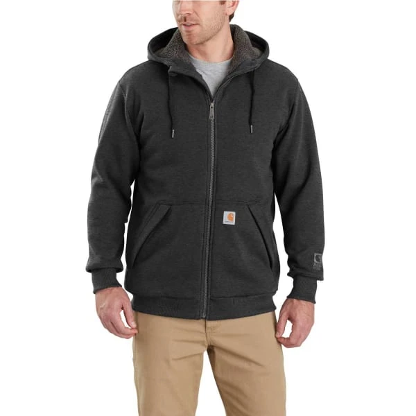 CARHARTT Men's Rain Defender Rockland Sherpa-Lined Full-Zip Hoodie, Extended Sizes 4 CARHARTT Men's Rain Defender Rockland Sherpa-Lined Full-Zip Hoodie, Extended Sizes - Image 2
