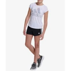 ADIDAS Girls' Climalite Rainbow Foil Short Sleeve Tee 14 ADIDAS Girls' Climalite Rainbow Foil Short Sleeve Tee -Fashion Clothing Store 2075114 101 alt4