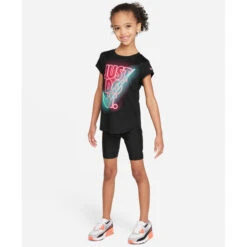 NIKE Girls' High Waisted Bike Shorts -Fashion Clothing Store 2076445 001 alt5