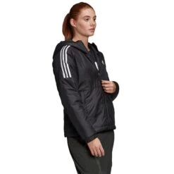 ADIDAS Women's Essentials Insulated Hoodie Jacket -Fashion Clothing Store 2076800 001 alt5
