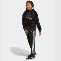 ADIDAS Girls' Fleece Hooded Pullover -Fashion Clothing Store 2076891 001 alt2