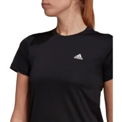 ADIDAS Women's Aeroready D2M 3-Stripe Short-Sleeve Tee 12 ADIDAS Women's Aeroready D2M 3-Stripe Short-Sleeve Tee -Fashion Clothing Store 2078007 001 alt4