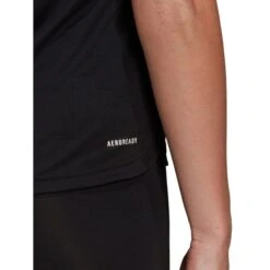 ADIDAS Women's Aeroready D2M 3-Stripe Short-Sleeve Tee 13 ADIDAS Women's Aeroready D2M 3-Stripe Short-Sleeve Tee -Fashion Clothing Store 2078007 001 alt5