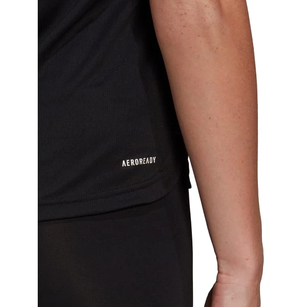 ADIDAS Women's Aeroready D2M 3-Stripe Short-Sleeve Tee 8 ADIDAS Women's Aeroready D2M 3-Stripe Short-Sleeve Tee - Image 6