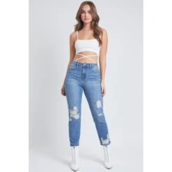 YMI Juniors' Dream Fit Mom Jeans 8 YMI Juniors' Dream Fit Mom Jeans -Fashion Clothing Store 2078153 403 alt2