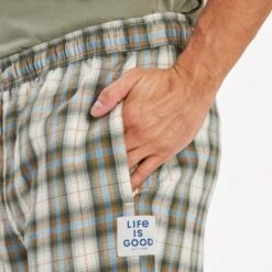 LIFE IS GOOD Putty Plaid Classic Sleep Pants 10 LIFE IS GOOD Putty Plaid Classic Sleep Pants -Fashion Clothing Store 2079644 102 alt3