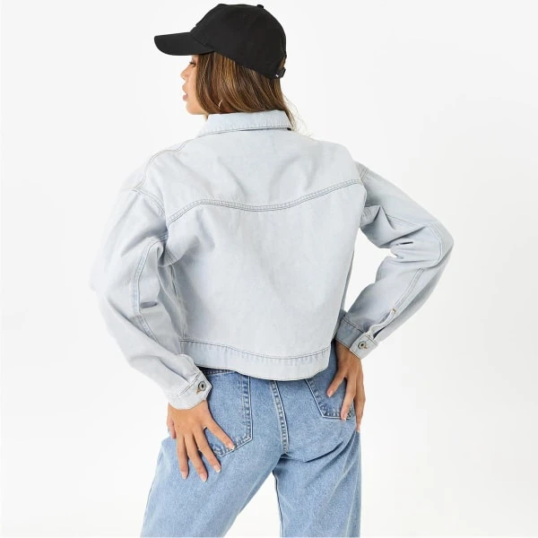 JACK WILLS Women's Amelia Cropped Denim Jacket 6 JACK WILLS Women's Amelia Cropped Denim Jacket - Image 4