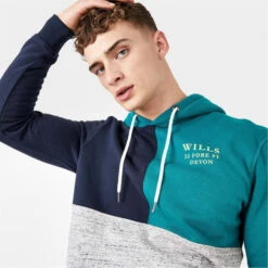 JACK WILLS Men's Crewe Cut And Sew Panel Hoodie 8 JACK WILLS Men's Crewe Cut And Sew Panel Hoodie -Fashion Clothing Store 2081099 408 alt2