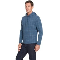 VAN HEUSEN Men's Windowpane Hoodie -Fashion Clothing Store 2081634 402 alt2