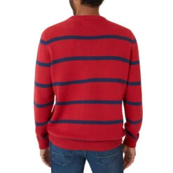 CHAPS Men's Original Crewneck Striped Sweater -Fashion Clothing Store 2081923 601 alt1