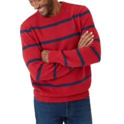 CHAPS Men's Original Crewneck Striped Sweater -Fashion Clothing Store 2081923 601 alt7