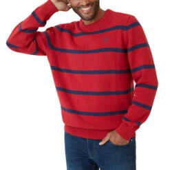 CHAPS Men's Original Crewneck Striped Sweater -Fashion Clothing Store 2081923 601 alt8