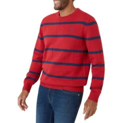CHAPS Men's Original Crewneck Striped Sweater -Fashion Clothing Store 2081923 601 alt9