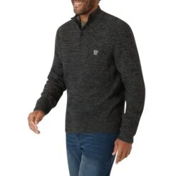 CHAPS Men's Long-Sleeve Button Mock Neck Sweater -Fashion Clothing Store 2081926 003 alt2