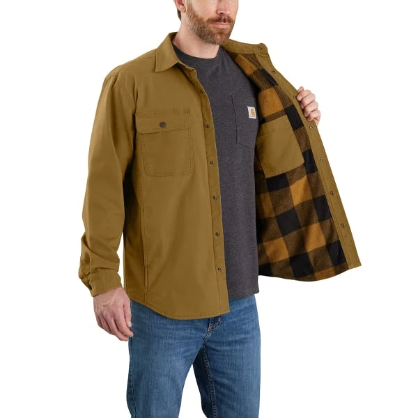 CARHARTT Men's Ruffed Flex Relaxed Fit Fleece-Lined Shirt Jacket 6 CARHARTT Men's Ruffed Flex Relaxed Fit Fleece-Lined Shirt Jacket - Image 4