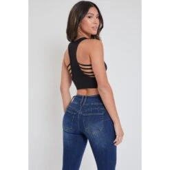 YMI Juniors' WannaBettaButt Mid Rise 3-Button Skinny Jean 10 YMI Juniors' WannaBettaButt Mid Rise 3-Button Skinny Jean -Fashion Clothing Store 2083003 403 alt3