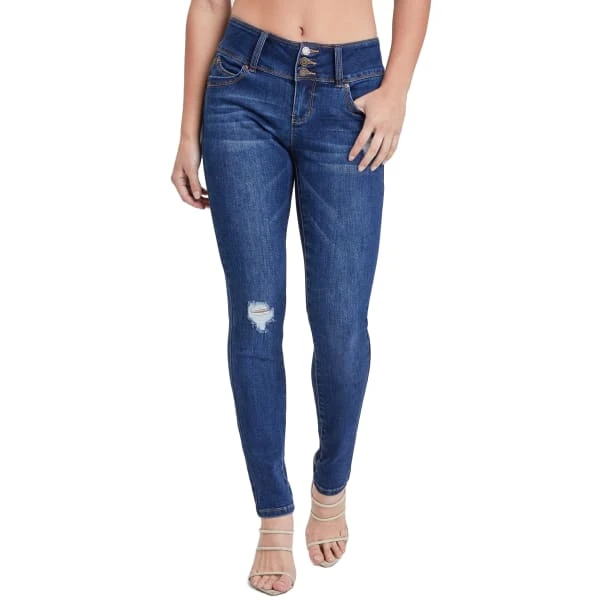 YMI Juniors' WannaBettaButt Mid Rise 3-Button Skinny Jean 3 YMI Juniors' WannaBettaButt Mid Rise 3-Button Skinny Jean
