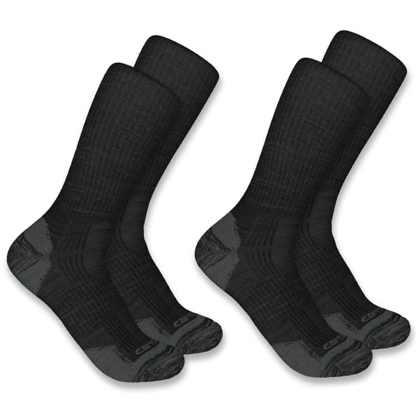 CARHARTT Men's Midweight Synthetic-Wool Blend Crew Sock, 2 Pack 3 CARHARTT Men's Midweight Synthetic-Wool Blend Crew Sock, 2 Pack