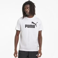 PUMA Men's Essentials Short-Sleeve Logo Tee 9 PUMA Men's Essentials Short-Sleeve Logo Tee -Fashion Clothing Store 2084029 101 alt2