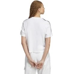 ADIDAS Women's Essentials Single Jersey Short-Sleeve Crop -Fashion Clothing Store 2084514 101 alt2