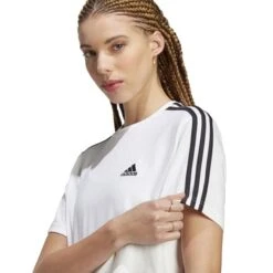 ADIDAS Women's Essentials Single Jersey Short-Sleeve Crop -Fashion Clothing Store 2084514 101 alt3