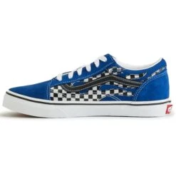 VANS Little Boys' Old Skool Reflect Check Flame Shoes -Fashion Clothing Store 2085443 408 alt2