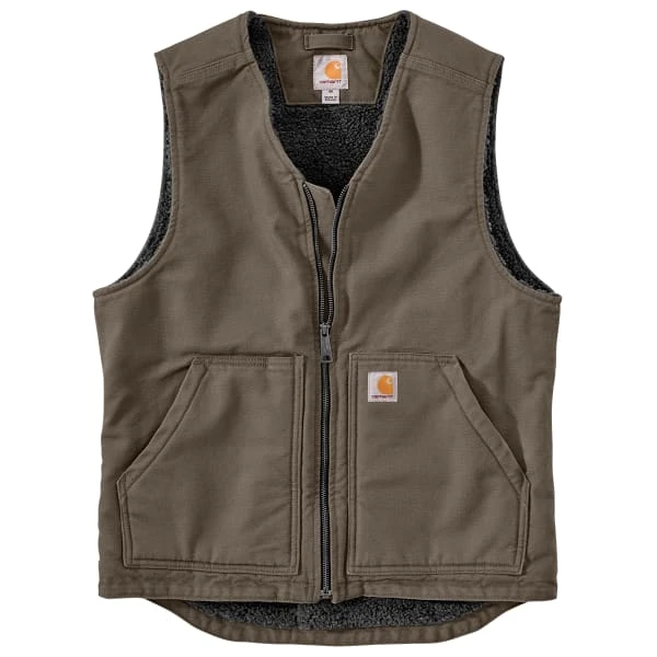 CARHARTT Men's 104394 Relaxed Fit Washed Duck Sherpa-Lined Vest 3 CARHARTT Men's 104394 Relaxed Fit Washed Duck Sherpa-Lined Vest