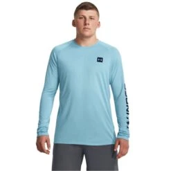 UNDER ARMOUR Men's UA Tech Print Fill Long-Sleeve Shirt -Fashion Clothing Store 2087351 409 alt2