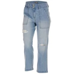 D. JEANS Women's Contemporary Stretch Flex Back Wide Crop Jeans