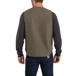 CARHARTT Men's 104394 Relaxed Fit Washed Duck Sherpa-Lined Vest, Extended Sizes 9 CARHARTT Men's 104394 Relaxed Fit Washed Duck Sherpa-Lined Vest, Extended Sizes -Fashion Clothing Store 2089868 335 alt2