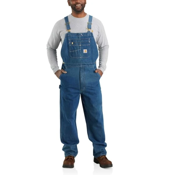 CARHARTT Men's 104672 Loose Fit Denim Bib Overalls 5 CARHARTT Men's 104672 Loose Fit Denim Bib Overalls - Image 3