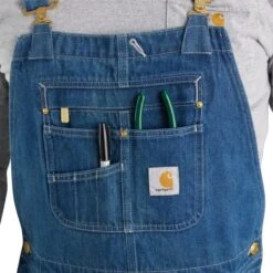 CARHARTT Men's 104672 Loose Fit Denim Bib Overalls 12 CARHARTT Men's 104672 Loose Fit Denim Bib Overalls -Fashion Clothing Store 2089880 032 alt4