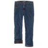 CARHARTT Men's 104942 Relaxed Fit Flannel-Lined 5-Pocket Jeans, Extended Sizes