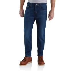 CARHARTT Men's 104945 Force Straight Fit Low Rise 5-Pocket Tapered Jeans 9 CARHARTT Men's 104945 Force Straight Fit Low Rise 5-Pocket Tapered Jeans -Fashion Clothing Store 2089894 438 alt2